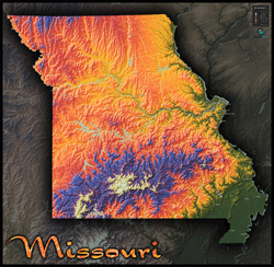Missouri Topo Wall Map