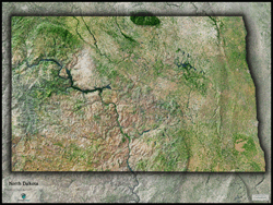 North Dakota  Satellite Wall Map