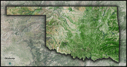 Oklahoma Satellite Wall Map
