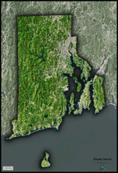 Rhode Island Satellite Wall Map