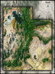 Utah Satellite Wall Map