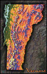 Vermont Topo Wall Map