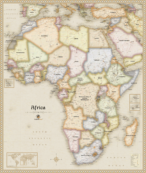 Africa Antique Wall Map