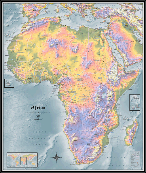 Africa Physical Wall Map