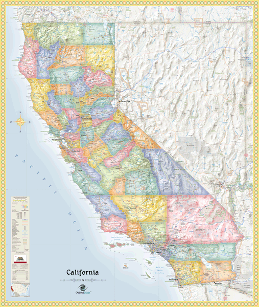 California Political Wall Map