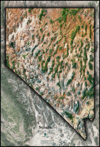 Nevada Satellite Wall Map