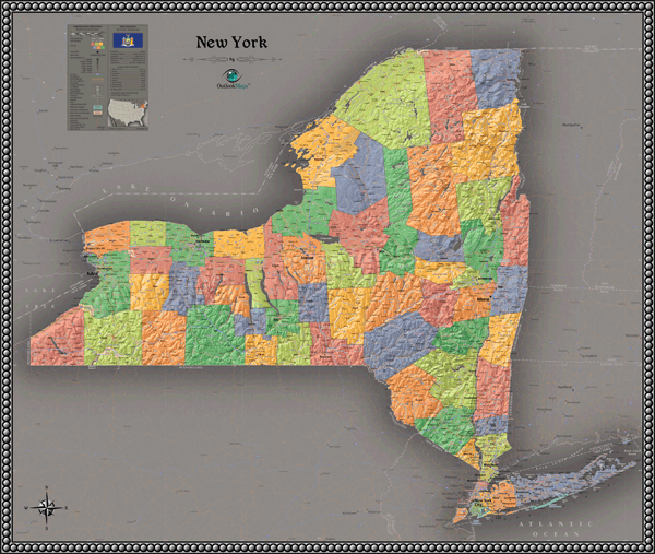 New York Contemporary Wall Map