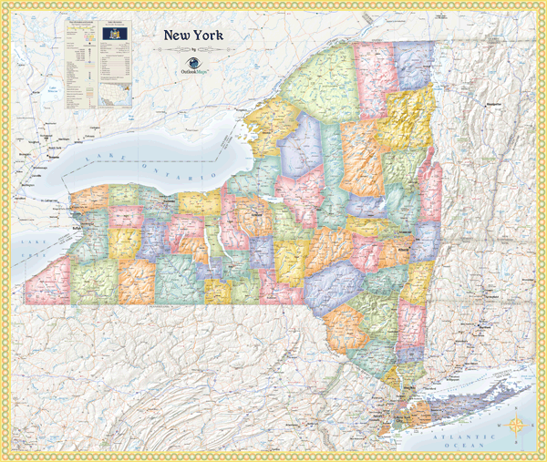 New York Political Wall Map