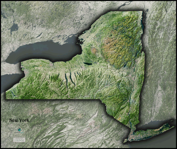 New York Satellite Wall Map