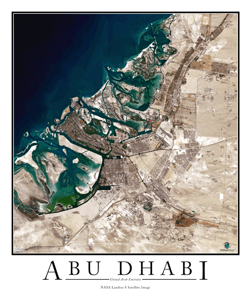 Abu Dhabi Wall Map