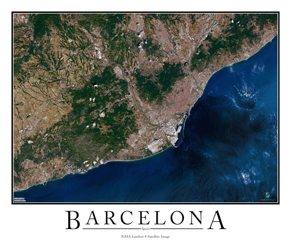 Barcelona Wall Map