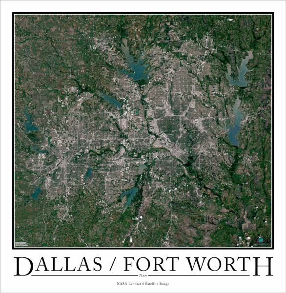 Dallas-Fort Worth Wall Map