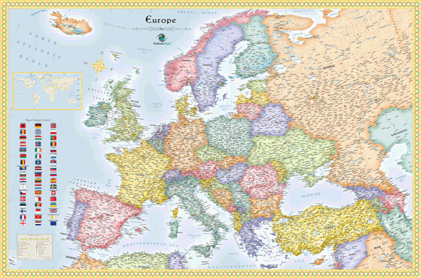 Europe Political Wall Map