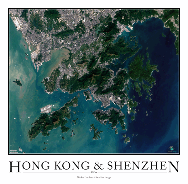 Hong Kong and Shenzhen Wall Map