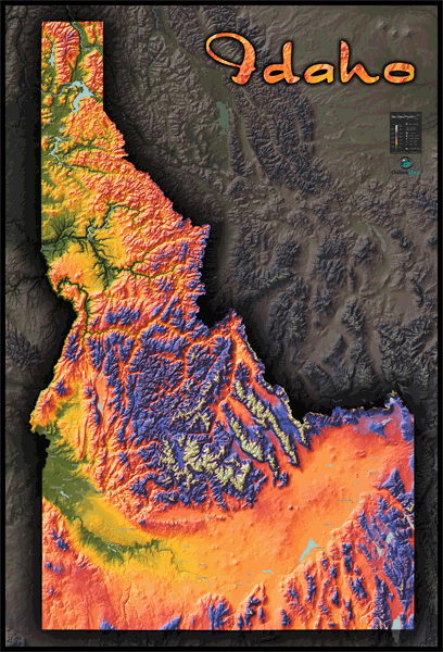 Idaho Topo Wall Map