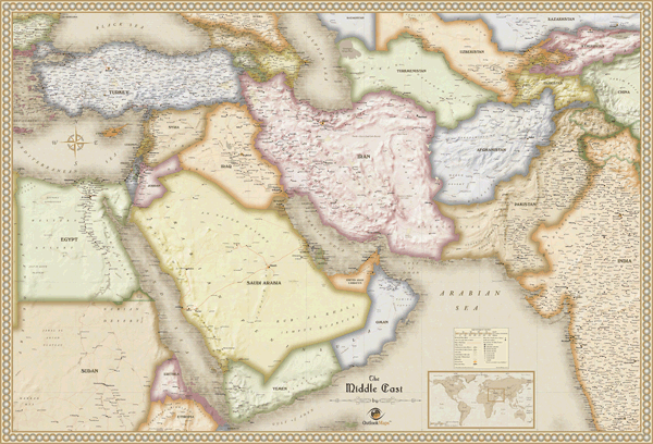 Middle East Antique Wall Map