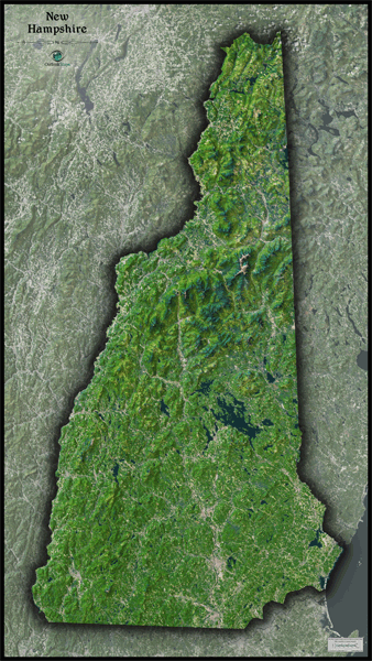 New Hampshire Satellite Wall Map