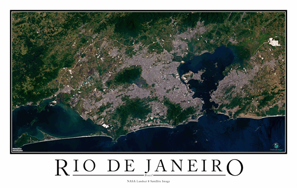 Rio de Janeiro Wall Map