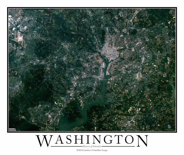 Washington, D.C. Wall Map by Outlook Maps MapSales