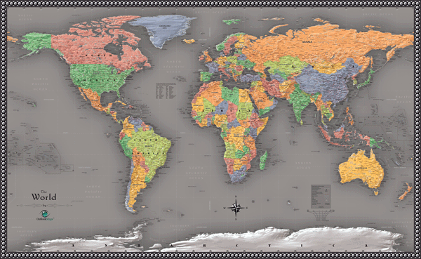 World Contemporary Wall Map