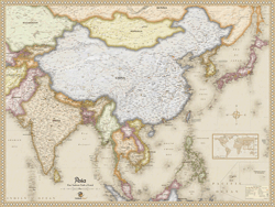 Asia Antique Wall Map