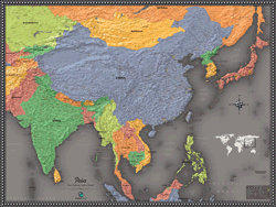  Contemporary Asia Wall Map