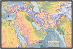Middle East Physical Wall Map
