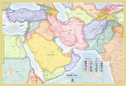 Middle East Political Wall Map