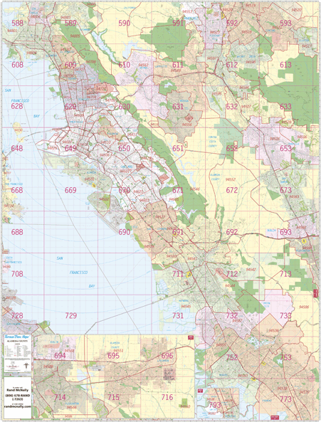 Alameda, CA Wall Map