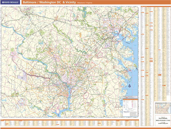 Baltimore, MD Vicinity Wall Map