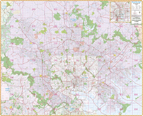 Baltimore, MD Wall Map