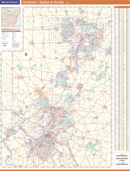 Cincinnati, OH Vicinity Wall Map