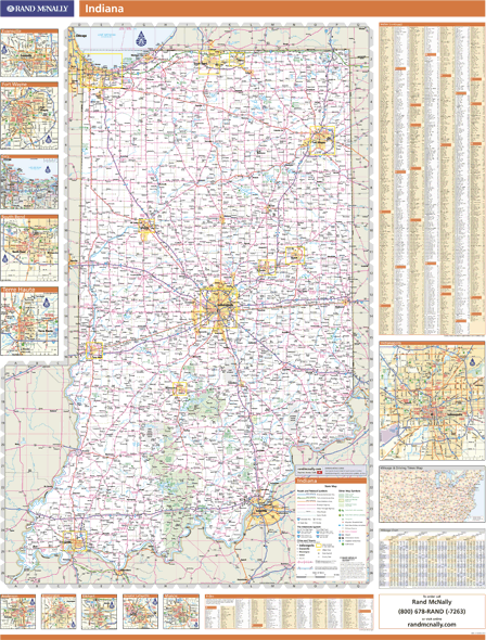 Indiana Wall Map