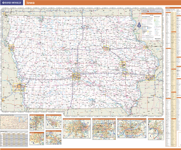 Iowa Wall Map