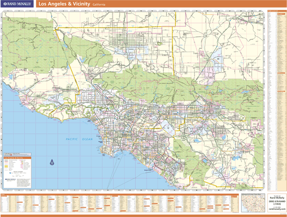 Los Angeles, CA Vicinity Wall Map