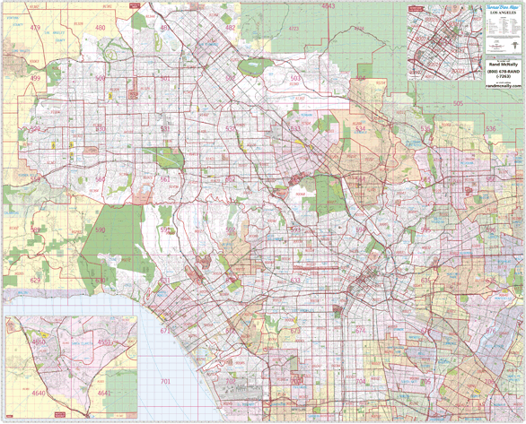 Northern Los Angeles, CA Wall Map