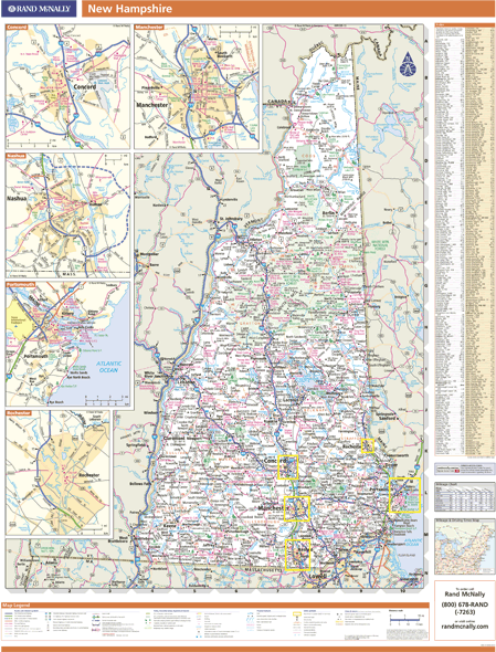 New Hampshire Wall Map