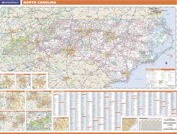 North Carolina Wall Map