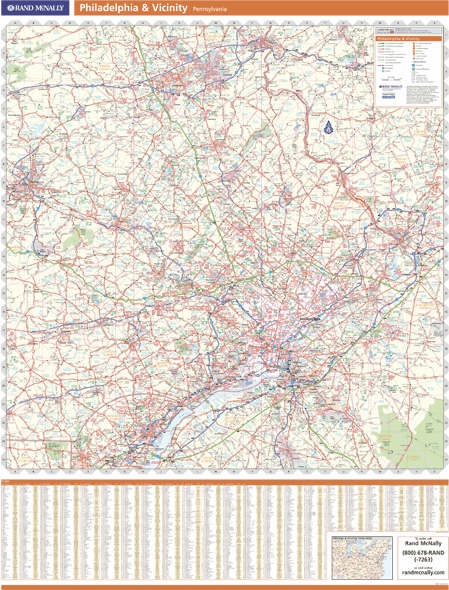 Philadelphia, PA Vicinity Wall Map