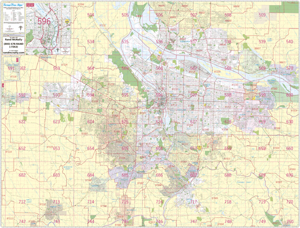 Portland, OR Wall Map