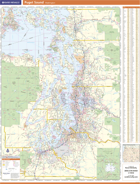 Puget Sound, WA Wall Map