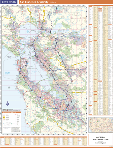 San Francisco, Ca Vicinity Wall Map