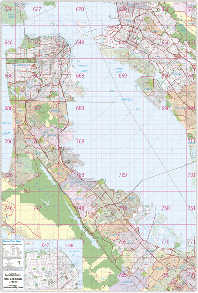 San Francisco, CA Wall Map