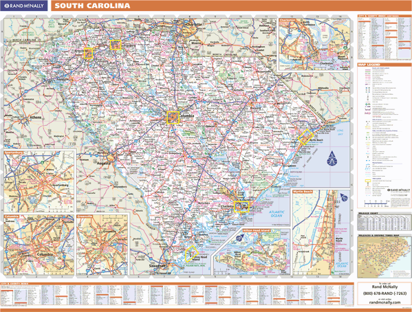 South Carolina Wall Map