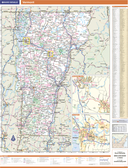 Vermont Wall Map