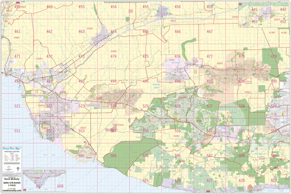 Ventura County, CA Wall Map