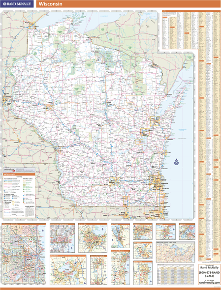 Wisconsin Wall Map