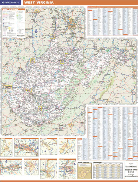 West Virginia Wall Map