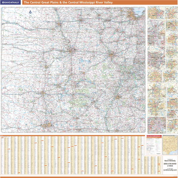 Central Great Plains and Mississippi River Valley Regional Wall Map