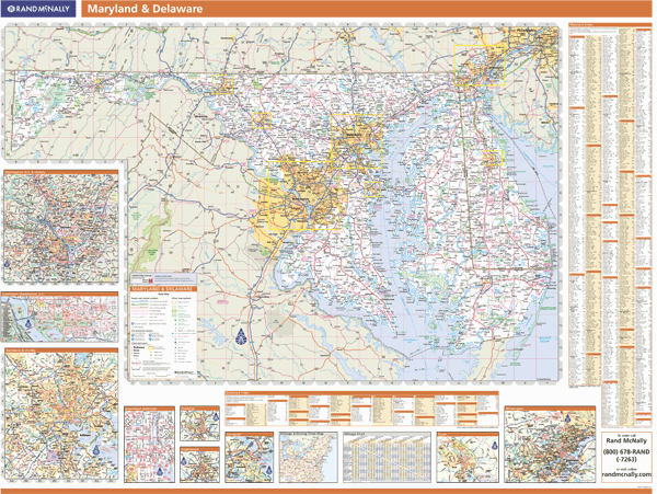 Delaware/Maryland Wall Map